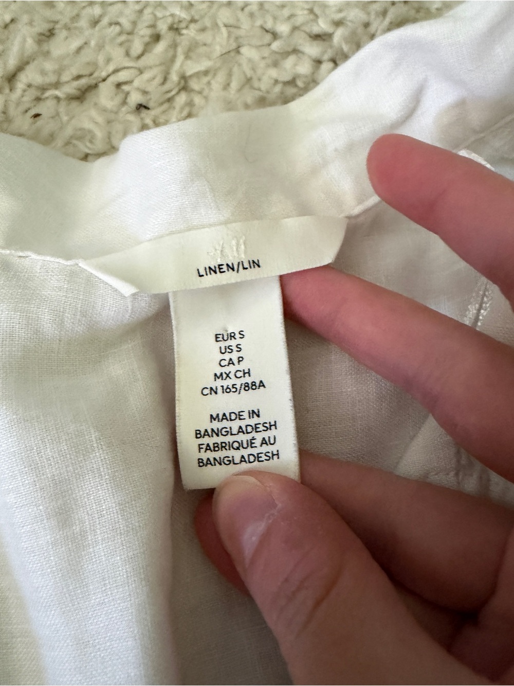 H&M White Short-Sleeve Linen Button-Down Shirt - Picture 4 of 4